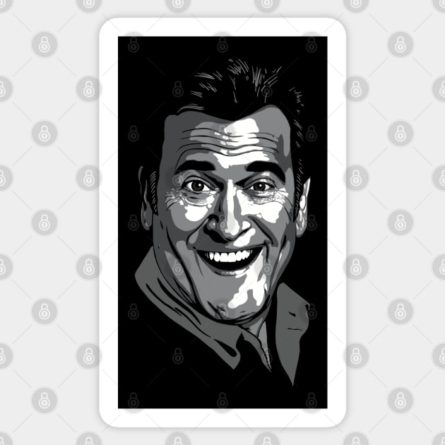 Bruce Campbell greyscale Sticker by @johnnehill